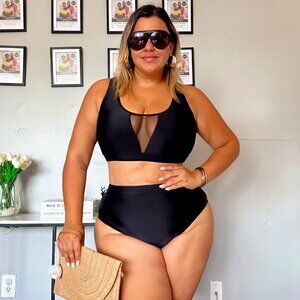 BLACK BIKINI WITH TRANSPARENCY Size XL